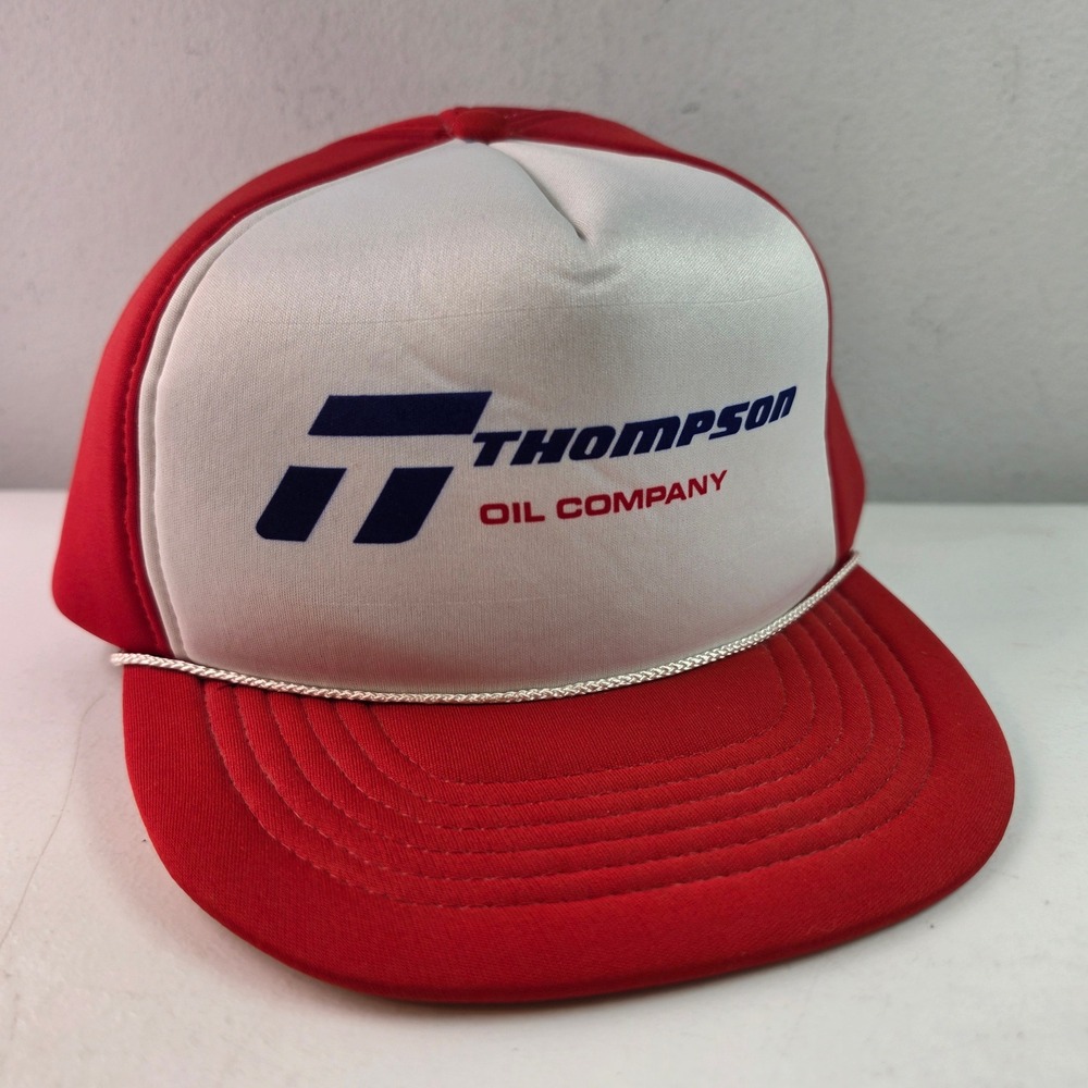 Vintage Supreme Thompson Oil Company Trucker Hat Red White Rope Snapback  Foam